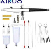 dual action airbrush compressor kit 0 20 30 5mm nozzle airbrush spray gun for nail manicure with wrench straw