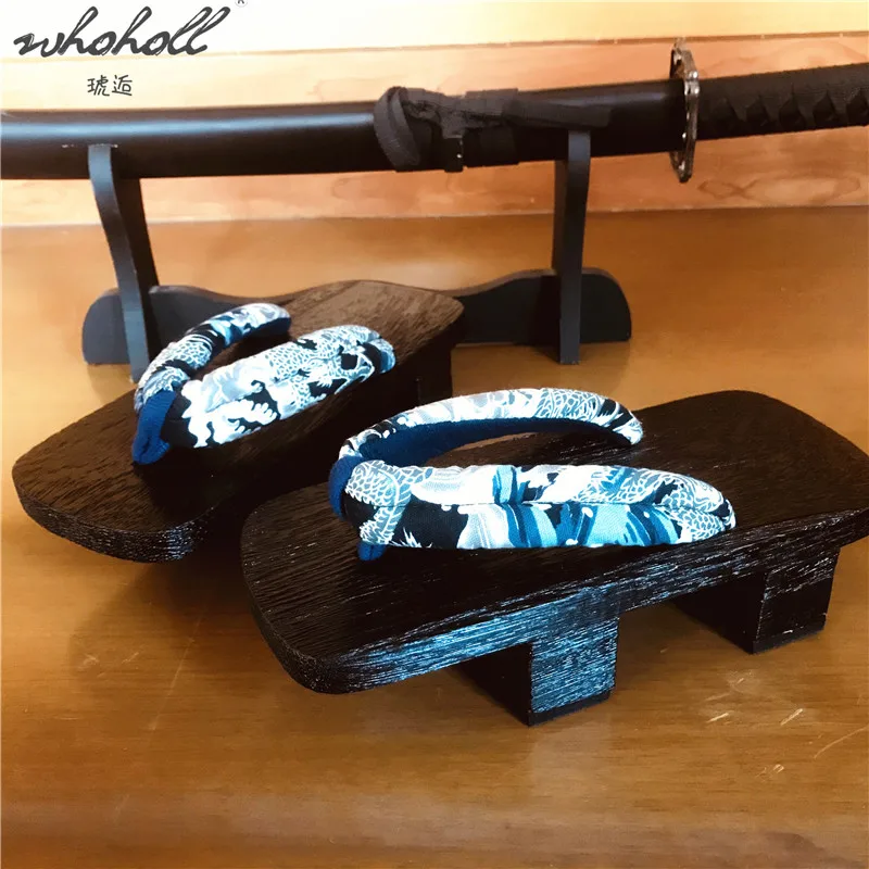 Шлепанцы WHOHOLL Geta для мужчин и женщин японские деревянные сандалии дома летние