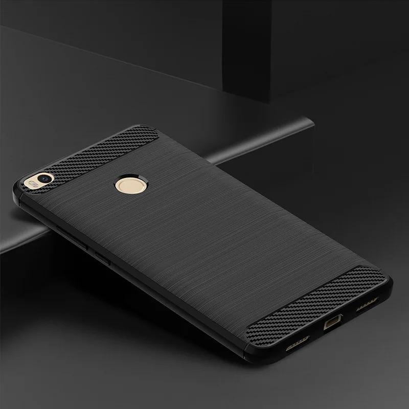 Shock Absorption Cover Soft TPU Anti Scratch Carbon Fiber Back Original Case for Xiaomi Mi Max 2 Max2 6.44&quot Cases | Мобильные