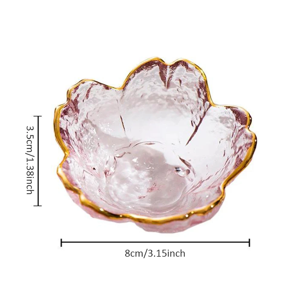 

2PCS Sauce Dish Small Glass Cherry Blossoms Seasoning Plate Appetizer Salad Vinegar Snack Bowls 8x3.5cm Kitchen Supplies Plate