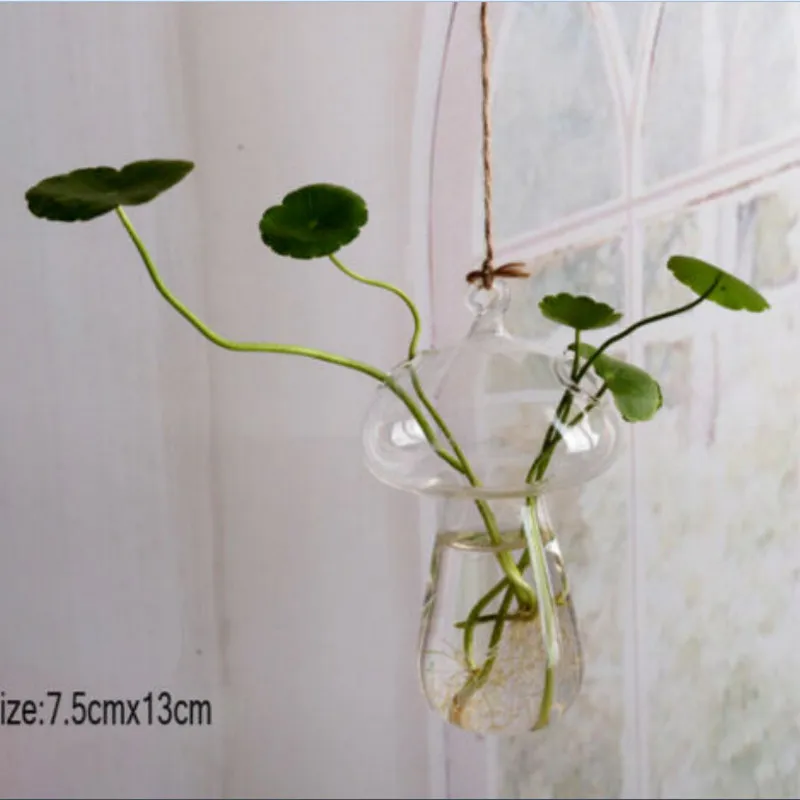 Деревянные стеклянные настольное растение бонсай вазы для цветов с деревянным