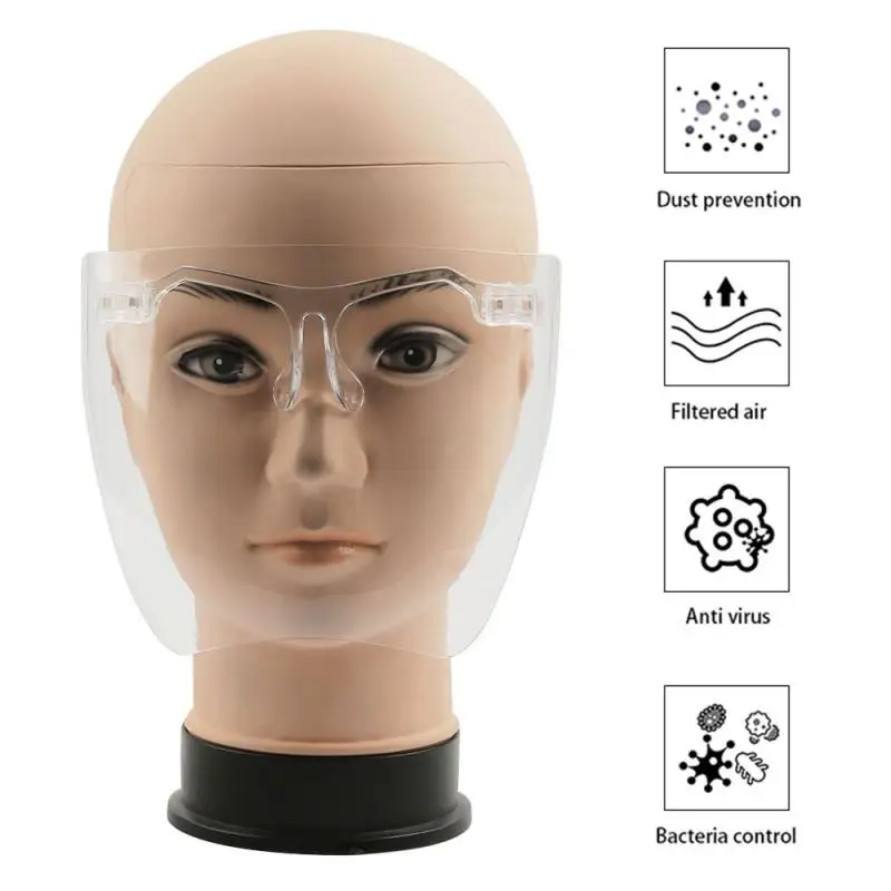 

1PCS Safety Face Shield Transparent Goggles Screen Mask Visor Eye Protection Glasses Anti-fog Protective Face Mask