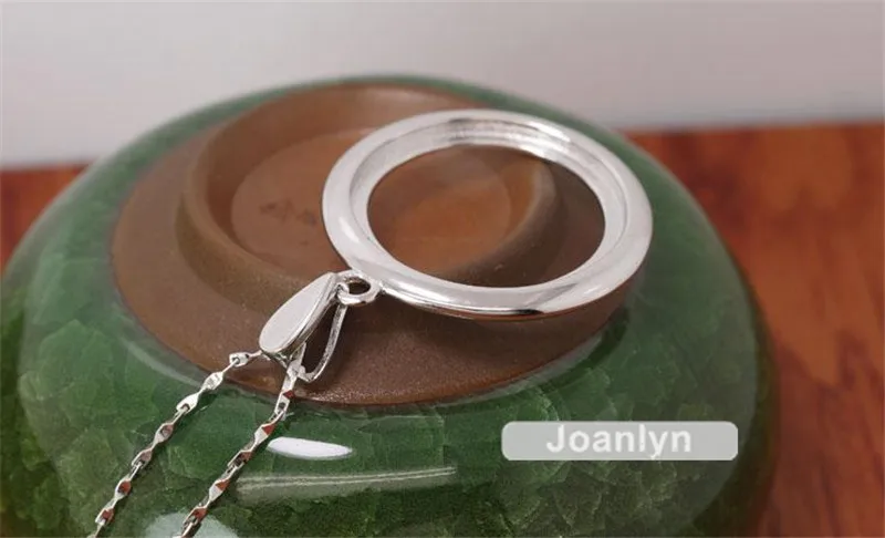 Joanlyn основа подвески для 20x20 мм круглые кабошоны покрытые белым золотом 925 Серебряный кулон пустой DZ069