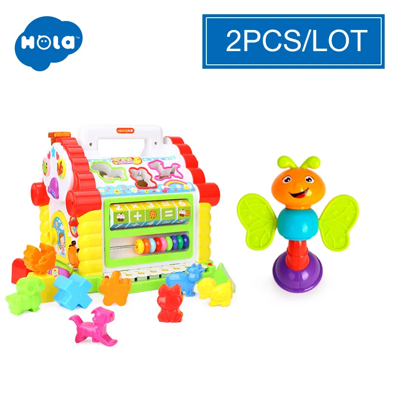 WITHOUT BOX HOLA 739, Многофункциональные Музыкальные игрушки, детский Забавный домик, музыкальные электронные геометрические блоки, сортировка, Обучающие Развивающие игрушки, подарки - Цвет: WITHOUT BOX