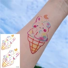 Водостойкая Временная тату-наклейка Nu-TATY, 25 комплектов, в стиле Ins, милая серия для девочек, мультяшный маленький рисунок, мороженое, кролик