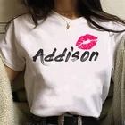 Футболка Kawaii Addison Rae, женские летние топы, забавные мультяшные футболки с изображением пушистого лица, женские модные футболки в стиле Харадзюку унисекс, женская футболка
