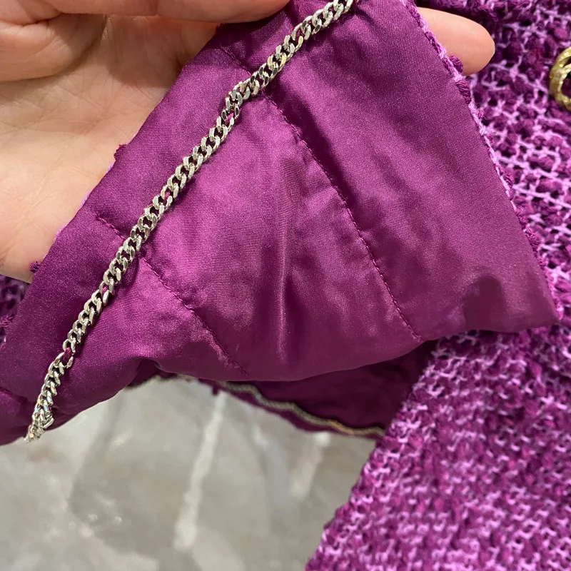 

2021 Spring new designer women's tweed coat high quality elegant blazers jackets C843