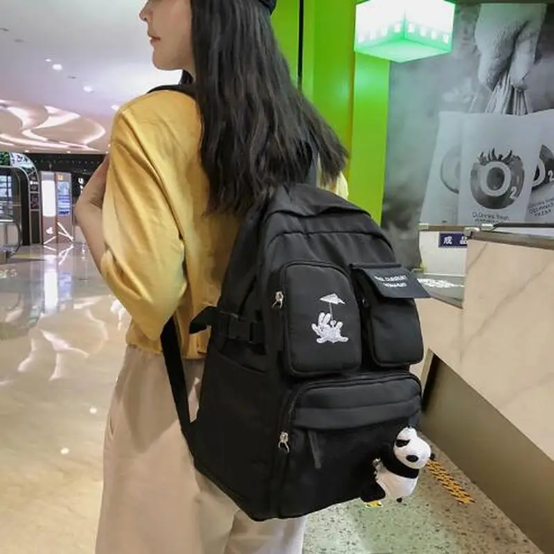 

Women Waterproof Nylon Backpack Student Cute School Bag Kawaii Girl Backpack Laptop Female Fashion Book Bag Ladies Luxury