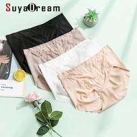 suyadream 2pcslot women panties natural silk lining seamless lace briefs health 2021 new everyday wear intimates black nude