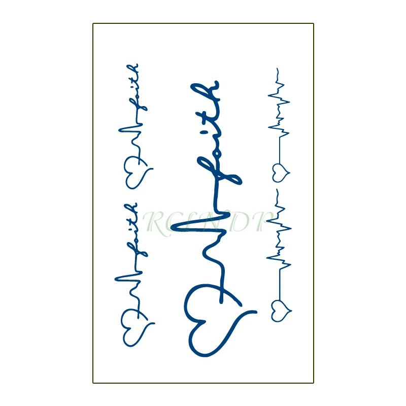 

Waterproof Temporary Juice Tattoo Sticker Heart-beat Love Pattern Lasting Tattoos Flash Tatoo Fake Tatto Body Art for Men Women