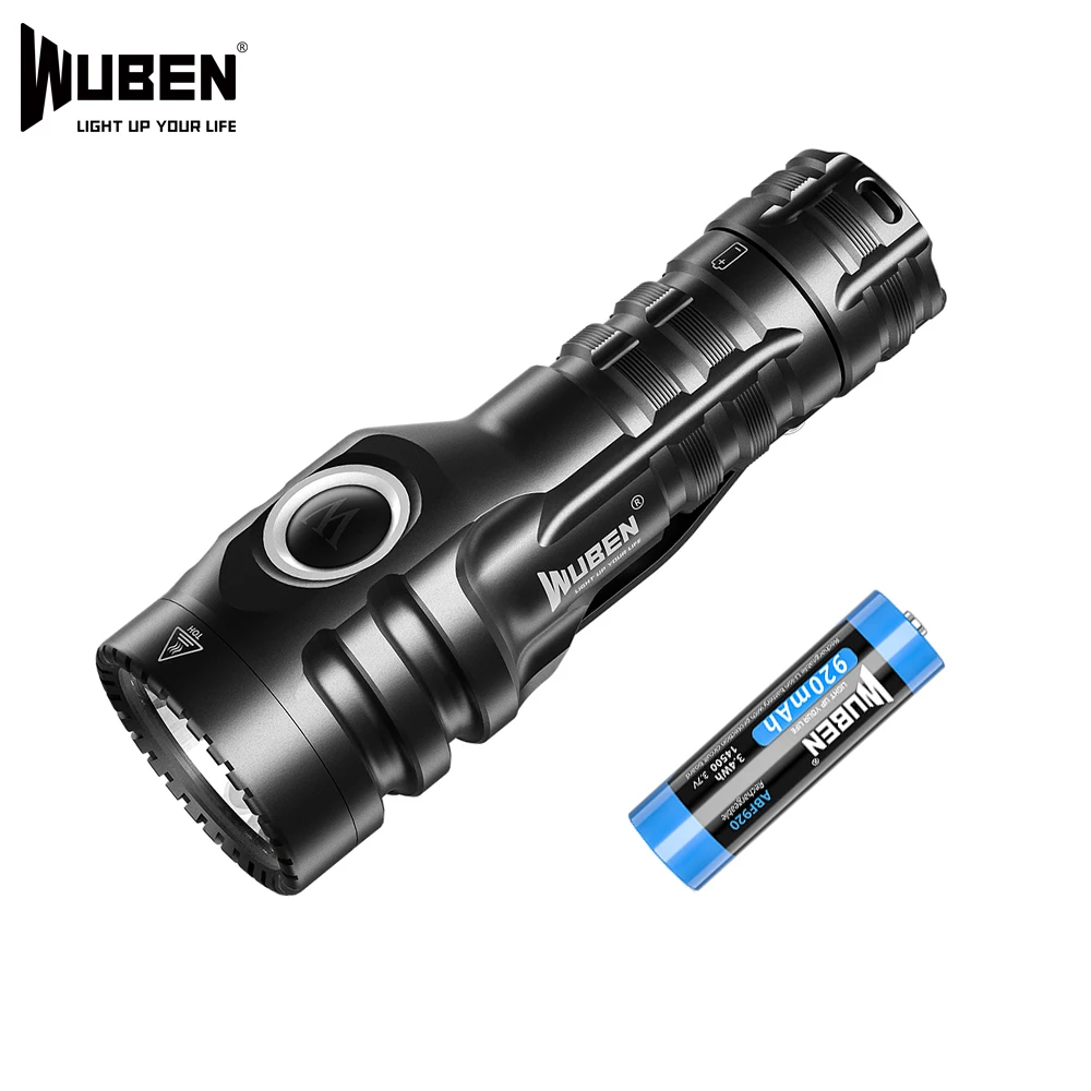 

WUBEN E6 Mini LED Flashlight 900 Lumens EDC Small Torch IP68 Waterproof 410 Meters Max Beam Distance Light With 14500 Battery