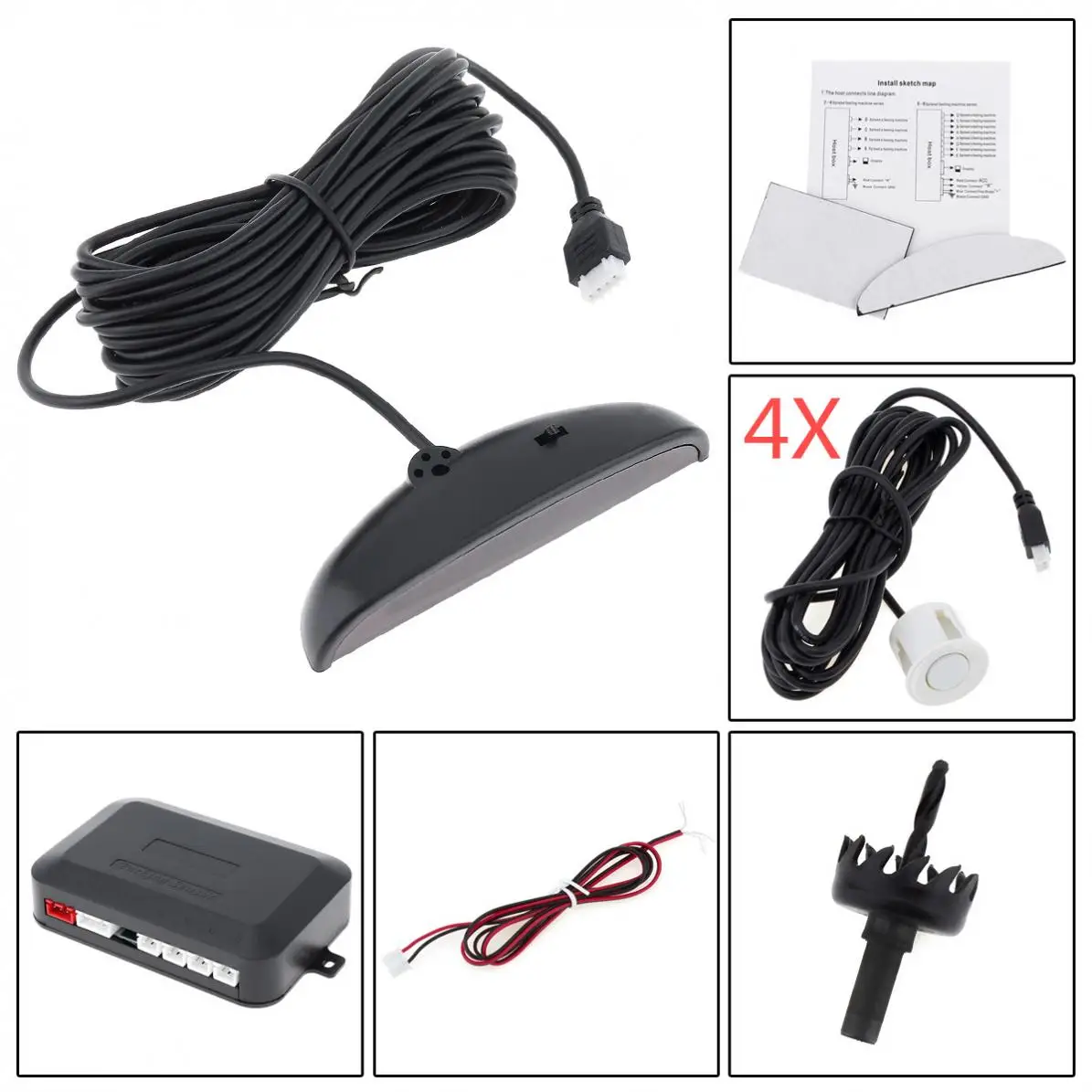 Автомобильный парктроник светодиодный датчик парковки ультразвуковой обратный