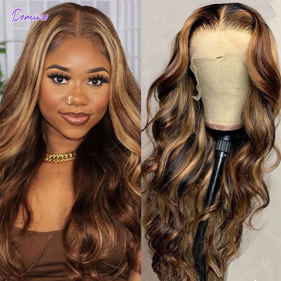 

4/27, парики с эффектом «домино», бразильские волнистые парики с эффектом «декорирование», парики из человеческих волос, медовая блондинка, п...