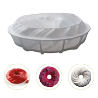 8 inch cake silicone mold reusable ring shaped diy cake mold 3d spiral dense ring clew shaped mould for making cake crayon