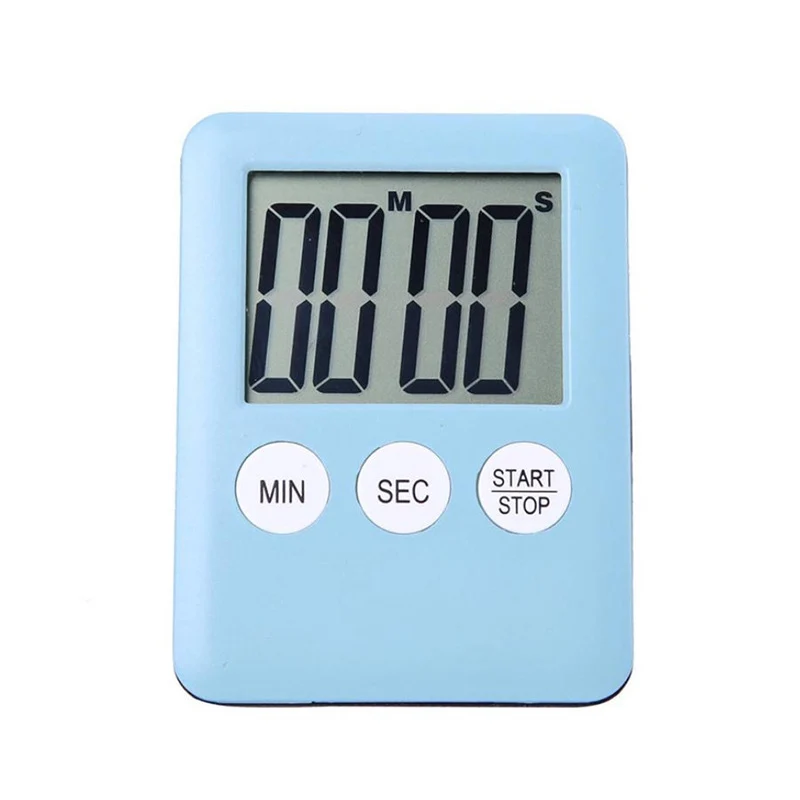 Небесно-голубой Super Thin LCD Digital Screen Kitchen Timer Square Cooking Count Up Countdown Alarm Sleep Stopwatch Temporizador Clock - Цвет: Небесно-голубой