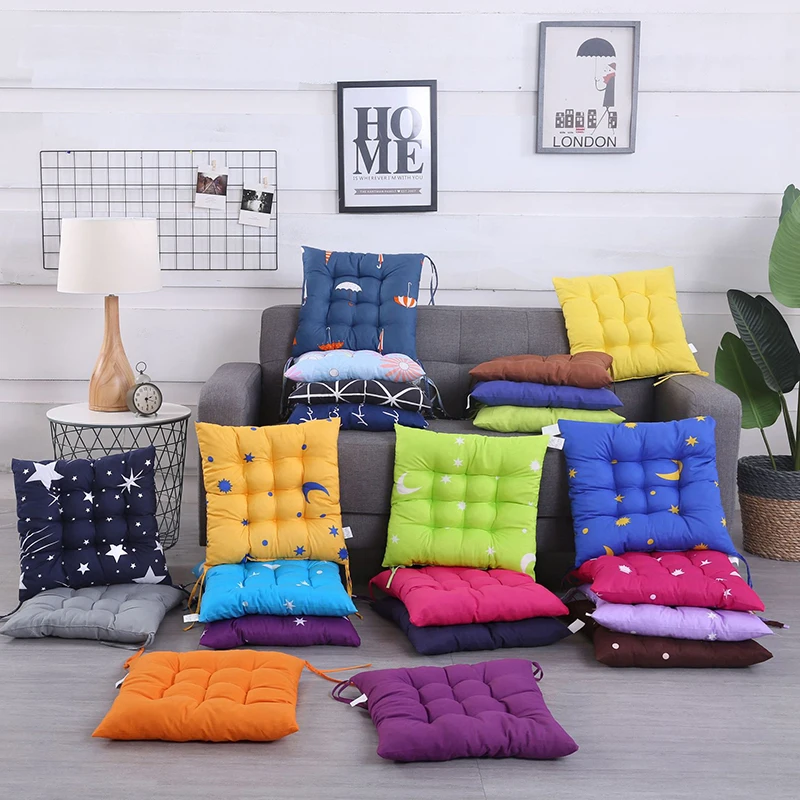 

Square Stool Cushions Pearl Cotton Chair Protective Mat Computer Office Chair Seat Pad Cartoon Pillow Tatami Home Decor