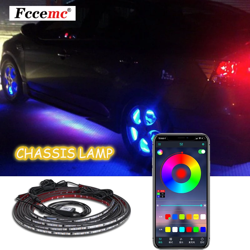 

Neon Lights Atmosphere Lamp Strips Rgb Underbody Auto Decorative Universal Underflow Flexible Automatic Backlight Ambient Light