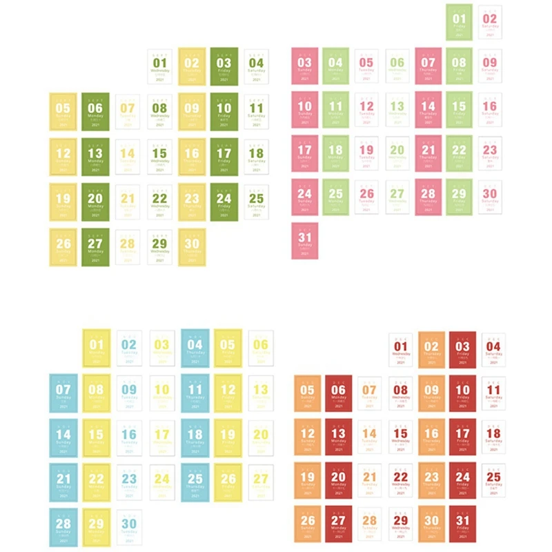 

2 Pcs 2021 Retro Mini Desktop Paper Calendar Table Planner Yearly Agenda Organizer 365 Days To Do List Red & White