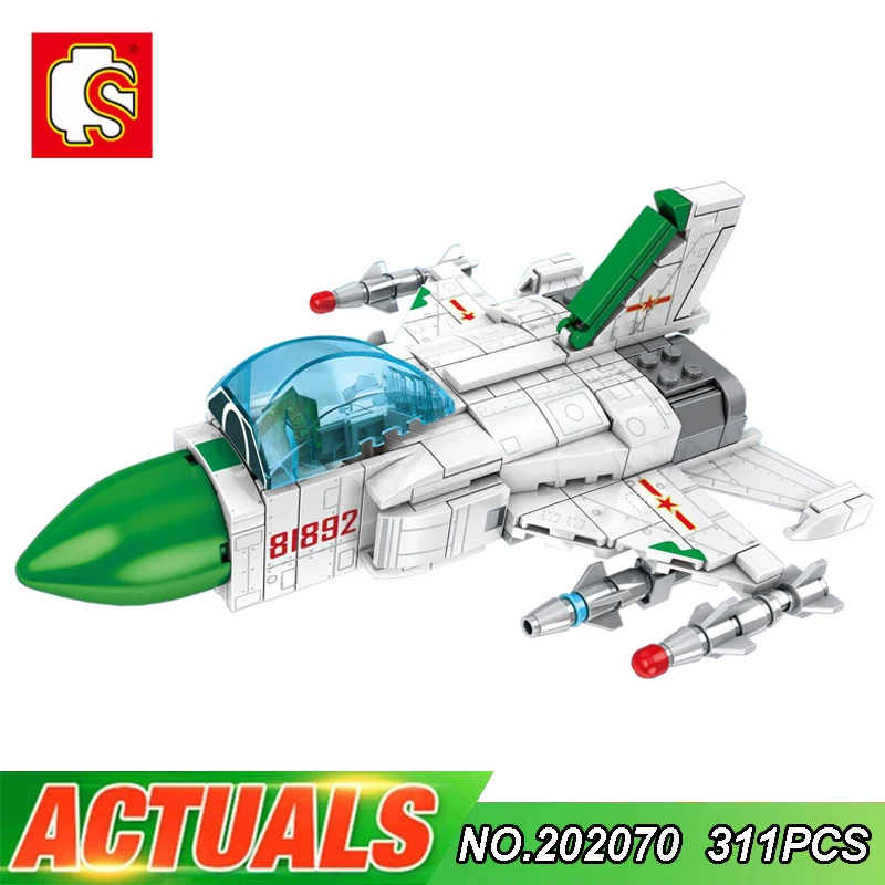 

SEMBO 202070 Q Edition F-8 Fighter Assembled Modular Building Blocks Bricks Model DIY Children's Educational Toy Christmas Gift
