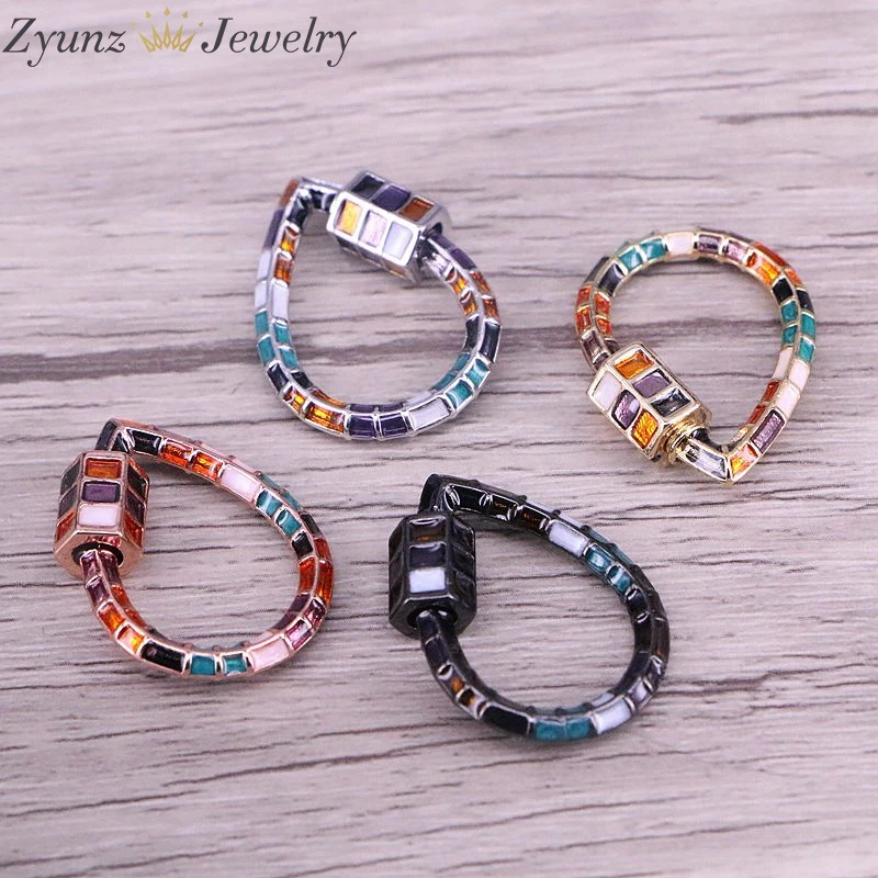 6 шт. в форме капли винтовые застежки замок карабин Эмаль Медь Разъем для