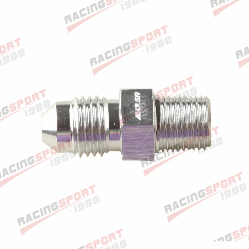 AN4 -4AN To 1/8'' NPT Straight Pipe Fuel Oil Air Fitting Adapter Silver | Engine