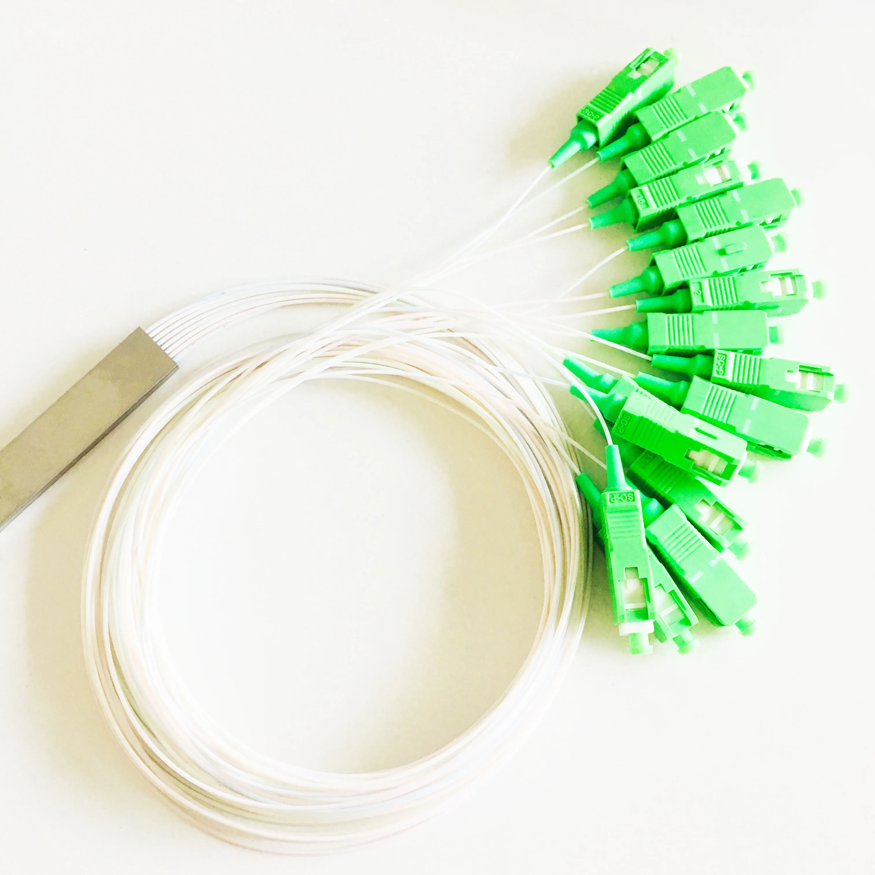 10 шт./лот 0 9 мм стальная трубка волоконно оптический ПЛК сплиттер 1x16 SC/APC Mini Blockless