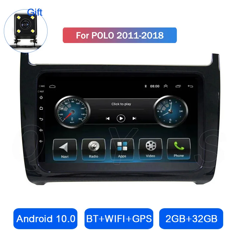 2 ГБ + 32 центральный мультимедийный стерео-плеер для VW POLO 2011 2012 2013 2014 2016 2017 2018 Android 10