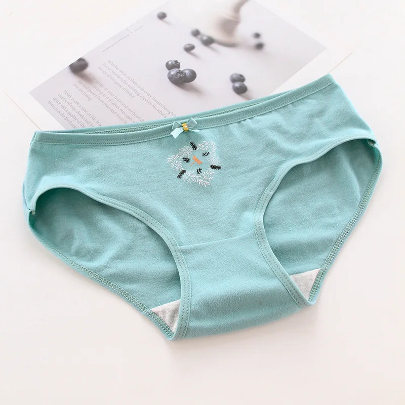 Хлопковые трусы женские повседневные с принтом листьев сексуальное нижнее белье