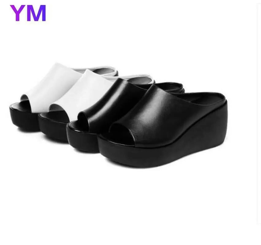 

Black Fashion Flip Flops 2020 Women Beach Sandals Wedges Summer Gladiator Sandals Peep Toe Women Casual Shoes Woman Platform