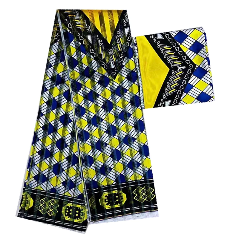 Новинка! 2 + 4 Ярда африканская шелковая ткань из органзы лидер продаж восковая