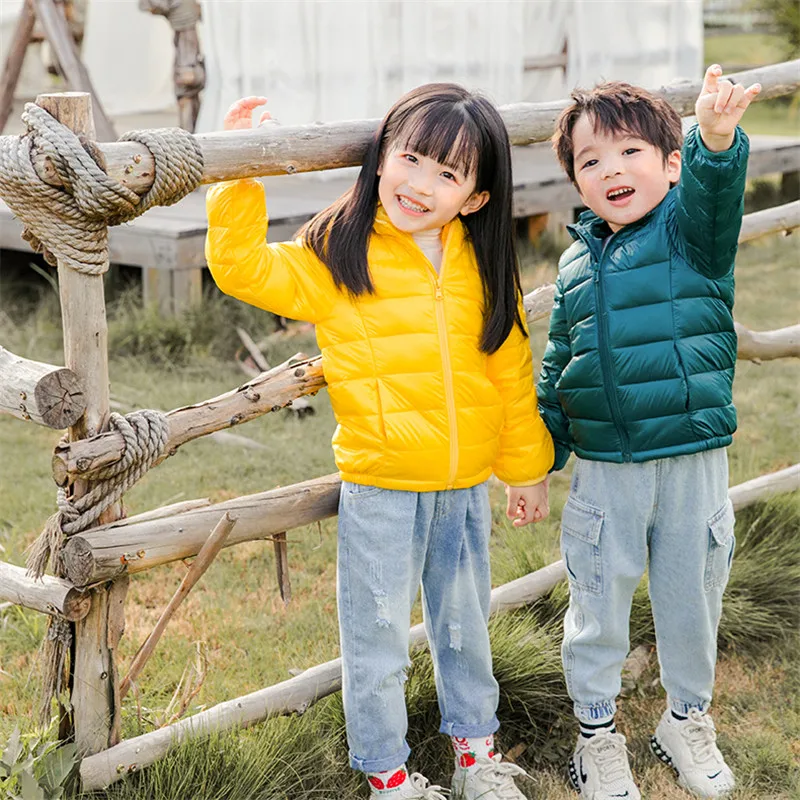 Осенне-зимняя детская куртка Детская тонкая пуховая Мужская и женская хлопковая