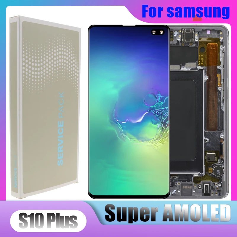 Оригинальный AMOLED дисплей 3040x1440 6 4 дюйма S10 PLUS ЖК для SAMSUNG Galaxy + дигитайзер