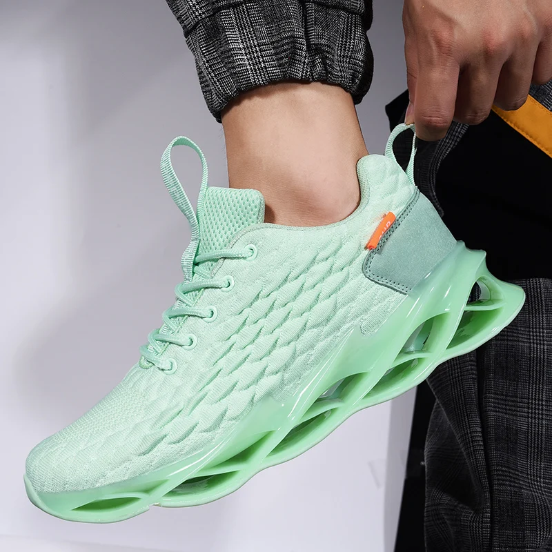 Мужские кроссовки для бега с резиновой подошвой большие размеры | Спорт и