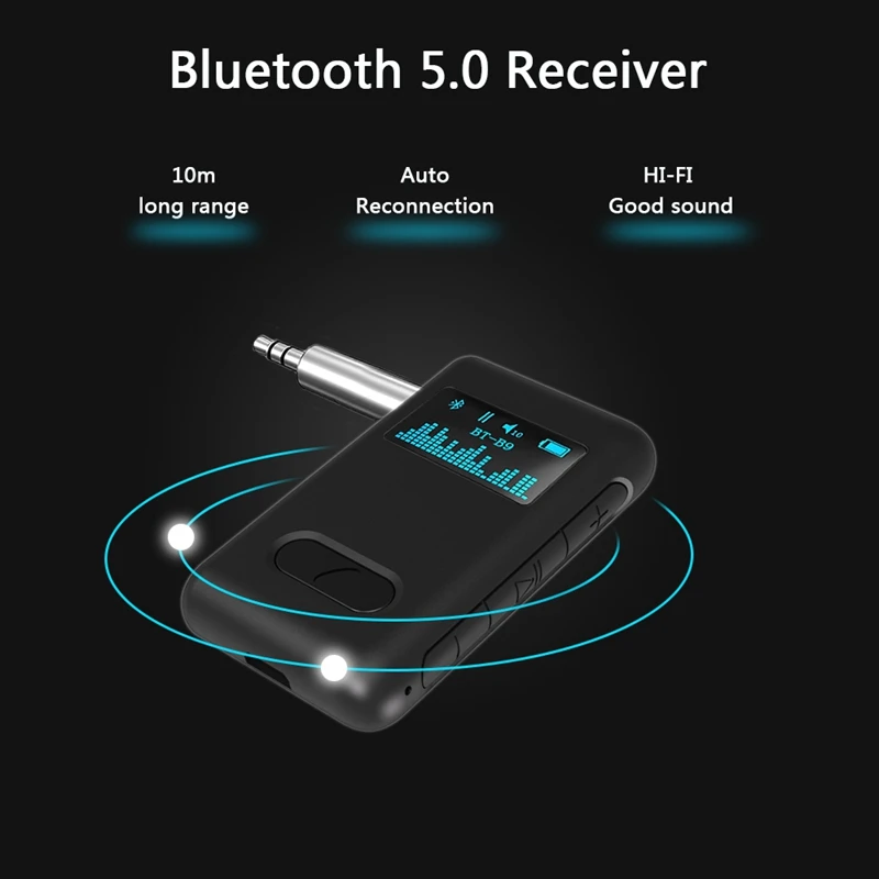 

LCD Display Bluetooth 5.0 Audio Receiver 3.5mm AUX RCA Home Music Streaming Sound Wireless Audio Adapter for Speaker Car