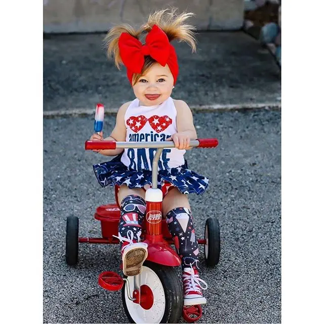 OPPERIAYA 3 шт. День Независимости наряд без рукавов принт буквы боди в полоску и со