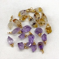 natural stone crystal pendant irregular shape charms for jewelry making bulk necklace earrings pendant design sense couple gift