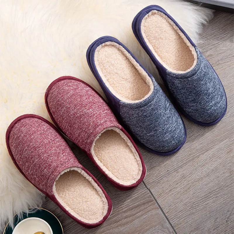 

Women House Slippers Female Soft Non-Slip Slingbacks Home Cotton Shoe Lady Couple Comfortable Indoor Bedroom Women's Flats 2021