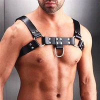 male lingerie leather harness men adjustable fetish gay clothing sexual body chest harness belt strap punk rave costumes for sex