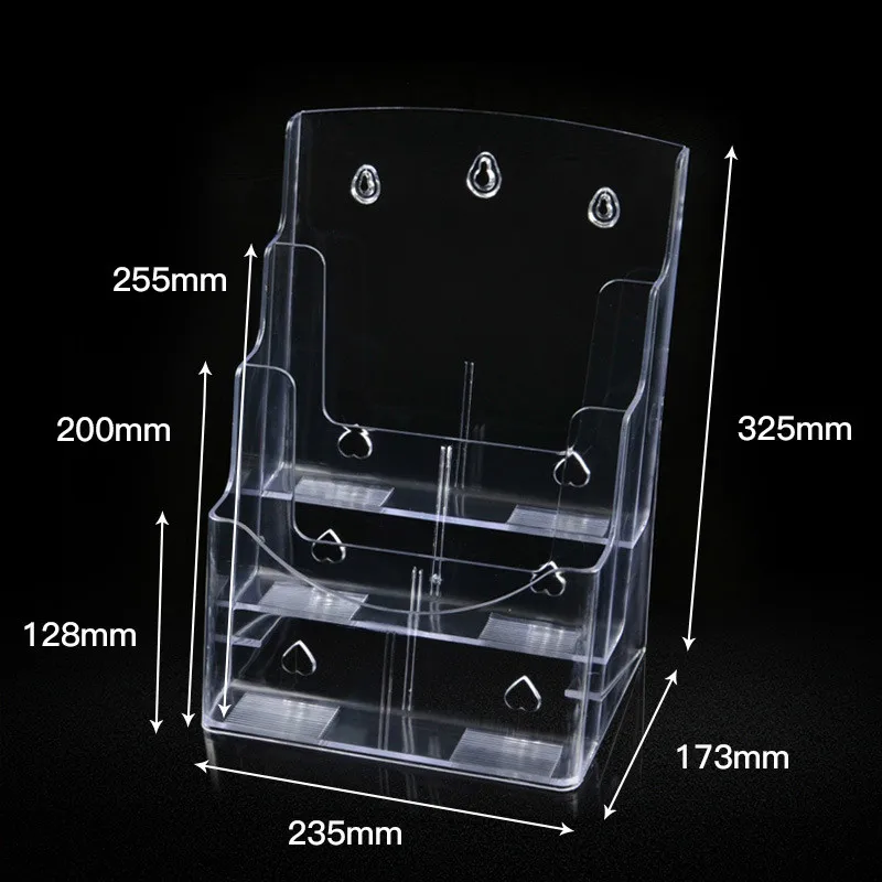 А4 трехуровневая стойка для каталогов акриловая витрина прозрачная из