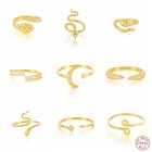 100% реальные S925 стерлингового серебра в виде змеи кольцо циркона Обручение кольца для влюбленных Для женщин Свадебные украшения для свадьбы подарок