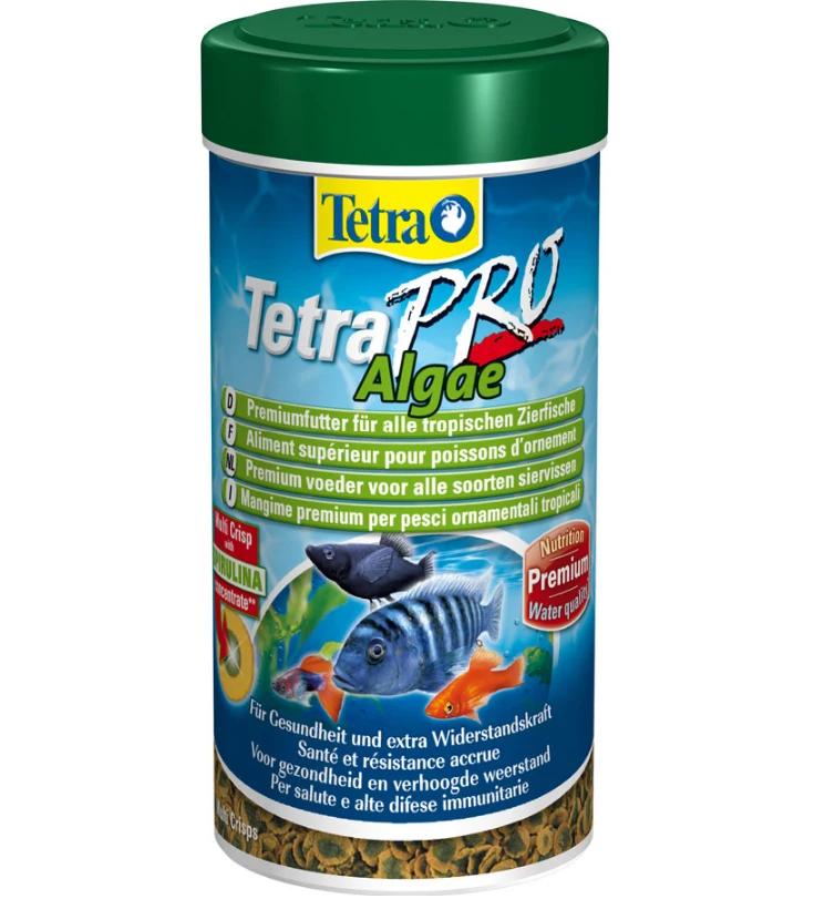 Tetra Pro хрустящий цвет энергии водорослей еда для всех декоративных рыб кормушка для рыб