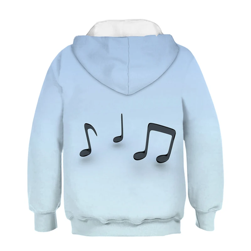 

heat Sell Casual fashion Big Size Boy Hoodies Autumn 3D Print Music notes Boys Christmas Gift Children Coat Kids Clothes