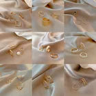 Модный набор металлических колец для женщин и девушек, простые кольца 2021, модные ювелирные украшения для вечеринок