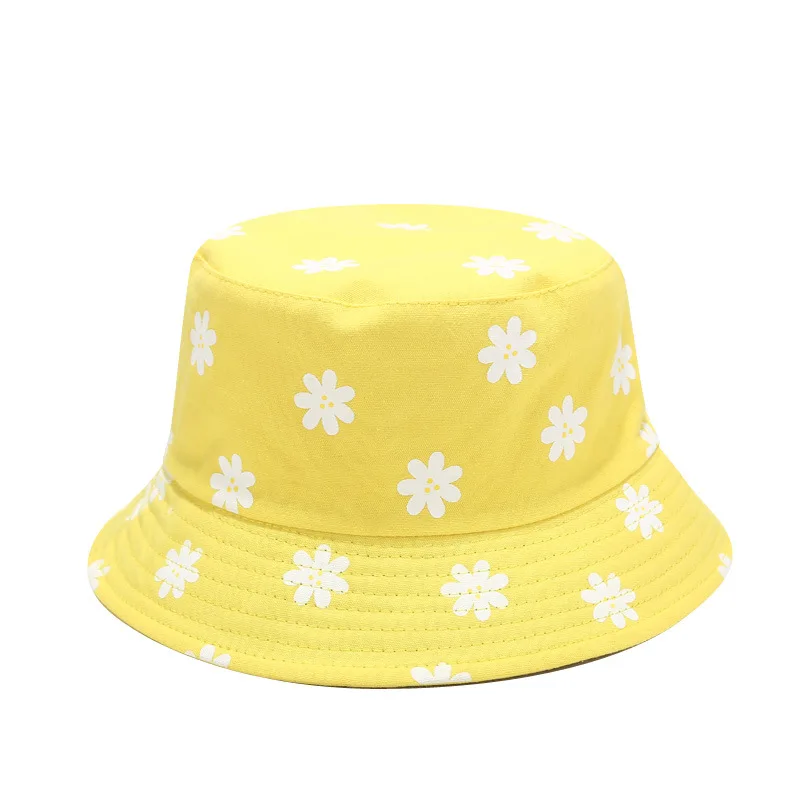 

Корейский стиль Новый Цветочный принт шляпа Женская художественный свежий ведро шляпа летняя уличная двухсторонняя Кепка От Солнца