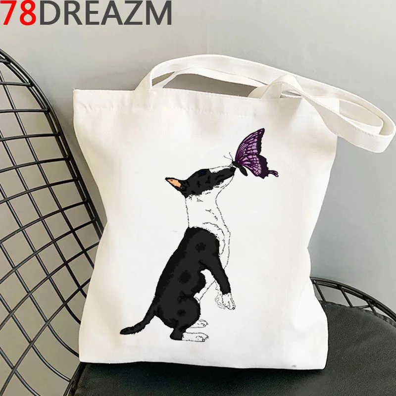 

Сумка для покупок Bull Terrier, сумка-тоут из хлопка, Холщовая Сумка