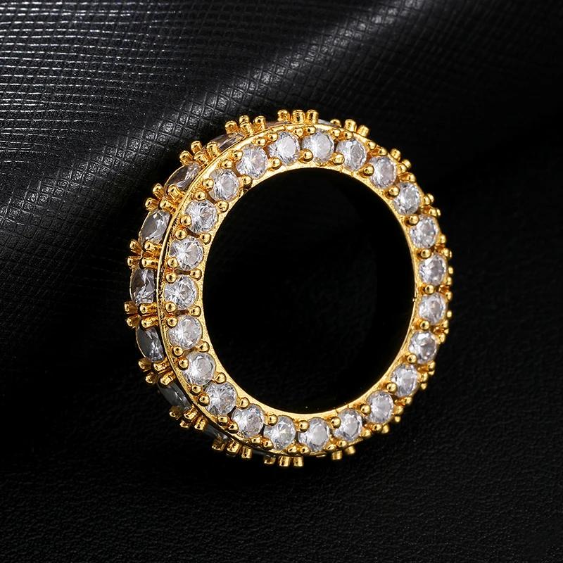 Кольцо с фианитом для мужчин и женщин геометрическое круглое украшение из меди