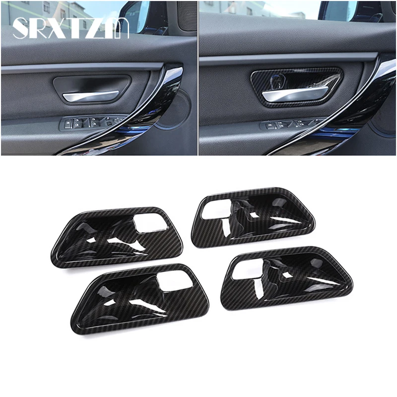 ABS углеродное волокно текстура интерьера автомобиля Дверная ручка крышка чаши