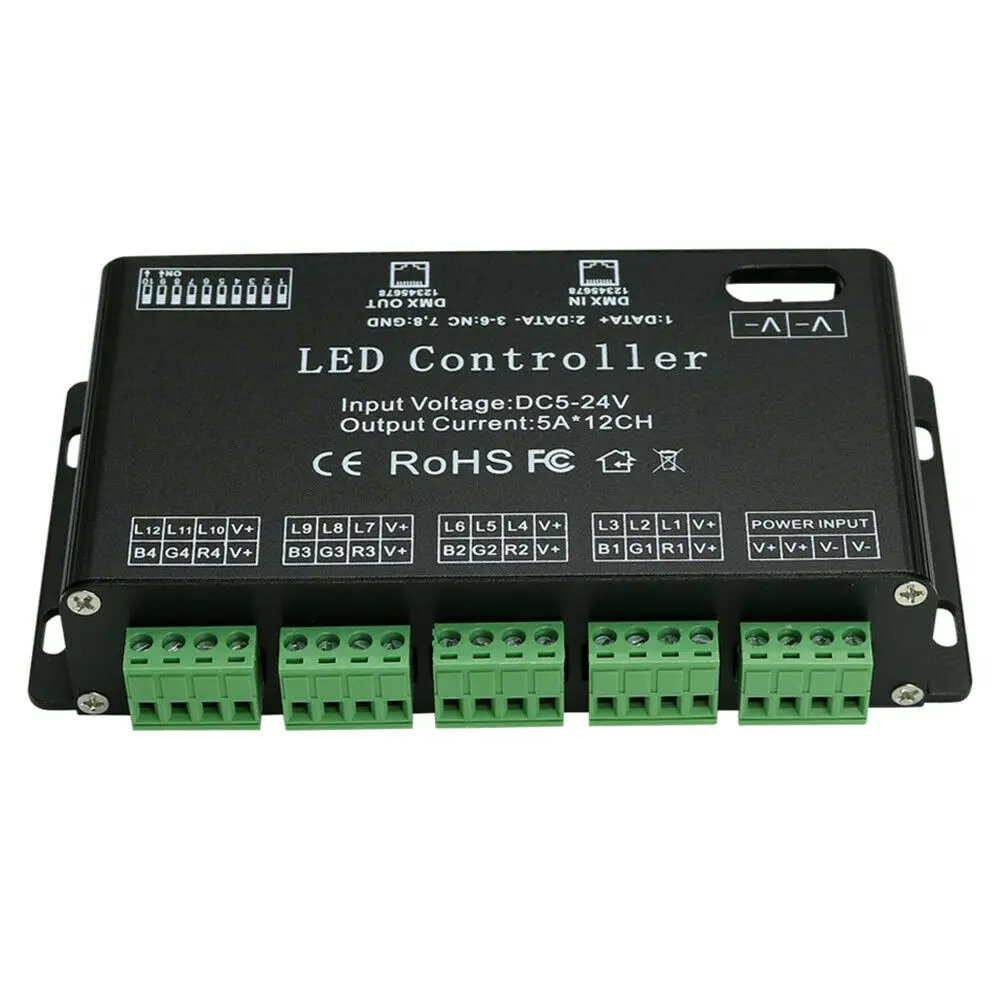3/4/6/12/30CH 30 канала DMX512 RGB/RGBW светодиодный контроллер dmx декодер диммер драйвер для