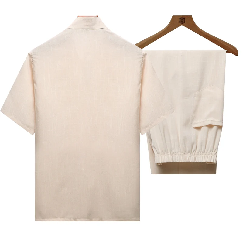 High Quality 2019 New Embroidery Chinese Men's Cotton Linen Wu Shu Clothing Long Sleeve Shirt &amp Pant Kung Fu Tai Chi Suit |
