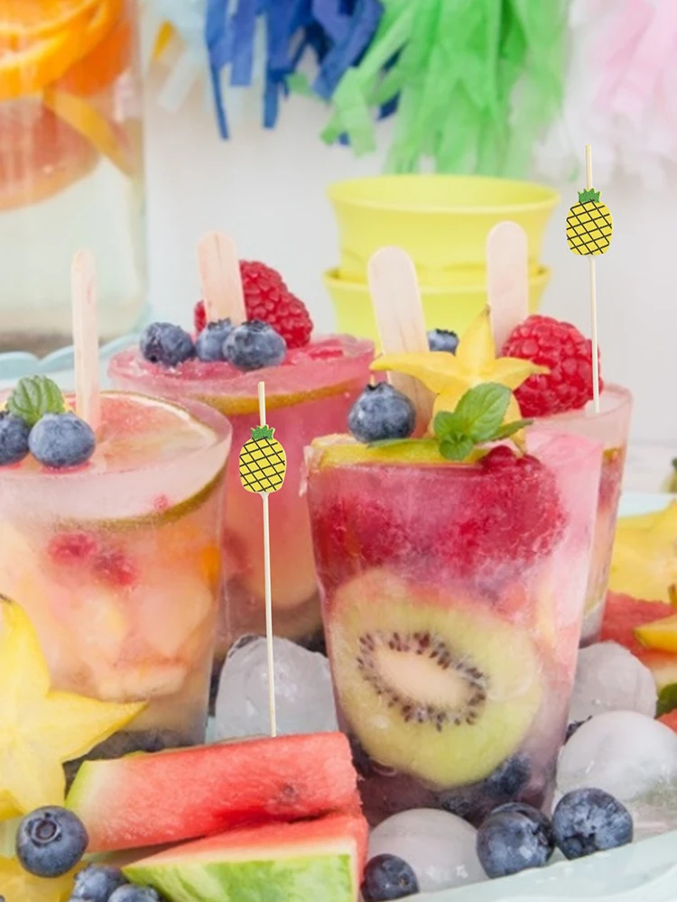 Одноразовые бамбуковые палочки для еды фруктовые коктейли ручной работы